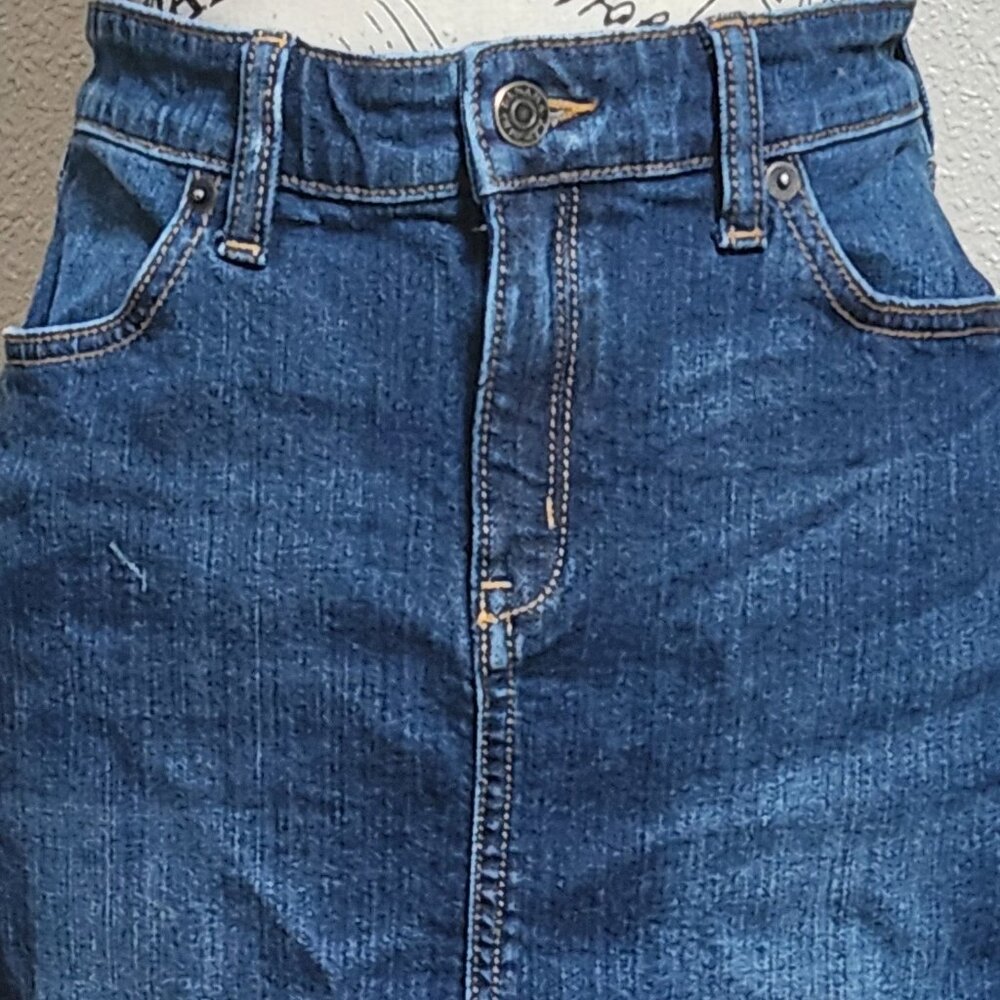 BANANA REPUBLIC Women's Denim Midi Jean Skirt - Sz 2 - Picture 2 of 4